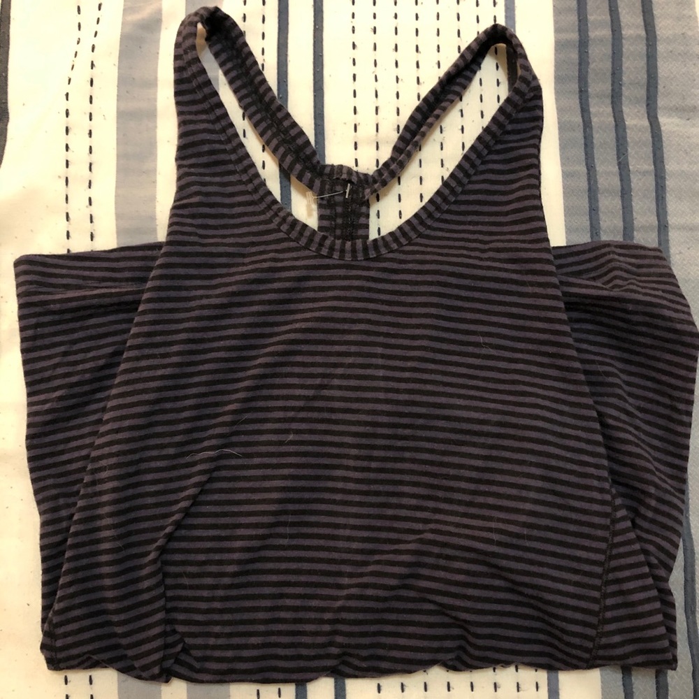 purple lululemon striped tank top size 8